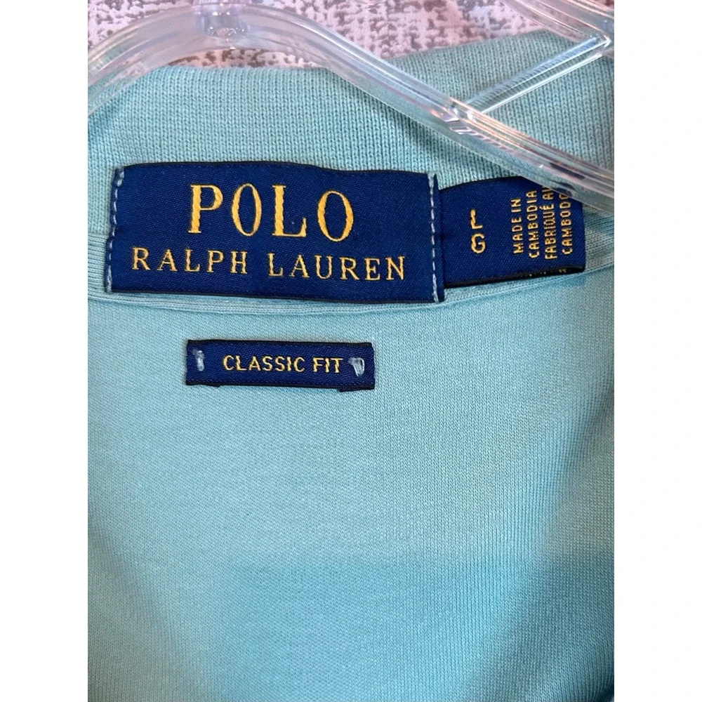 Polo Ralph Lauren Mens‎ Classic Fit Mint Green Short Sleeve Polo Shirt L Coastal